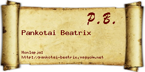 Pankotai Beatrix névjegykártya